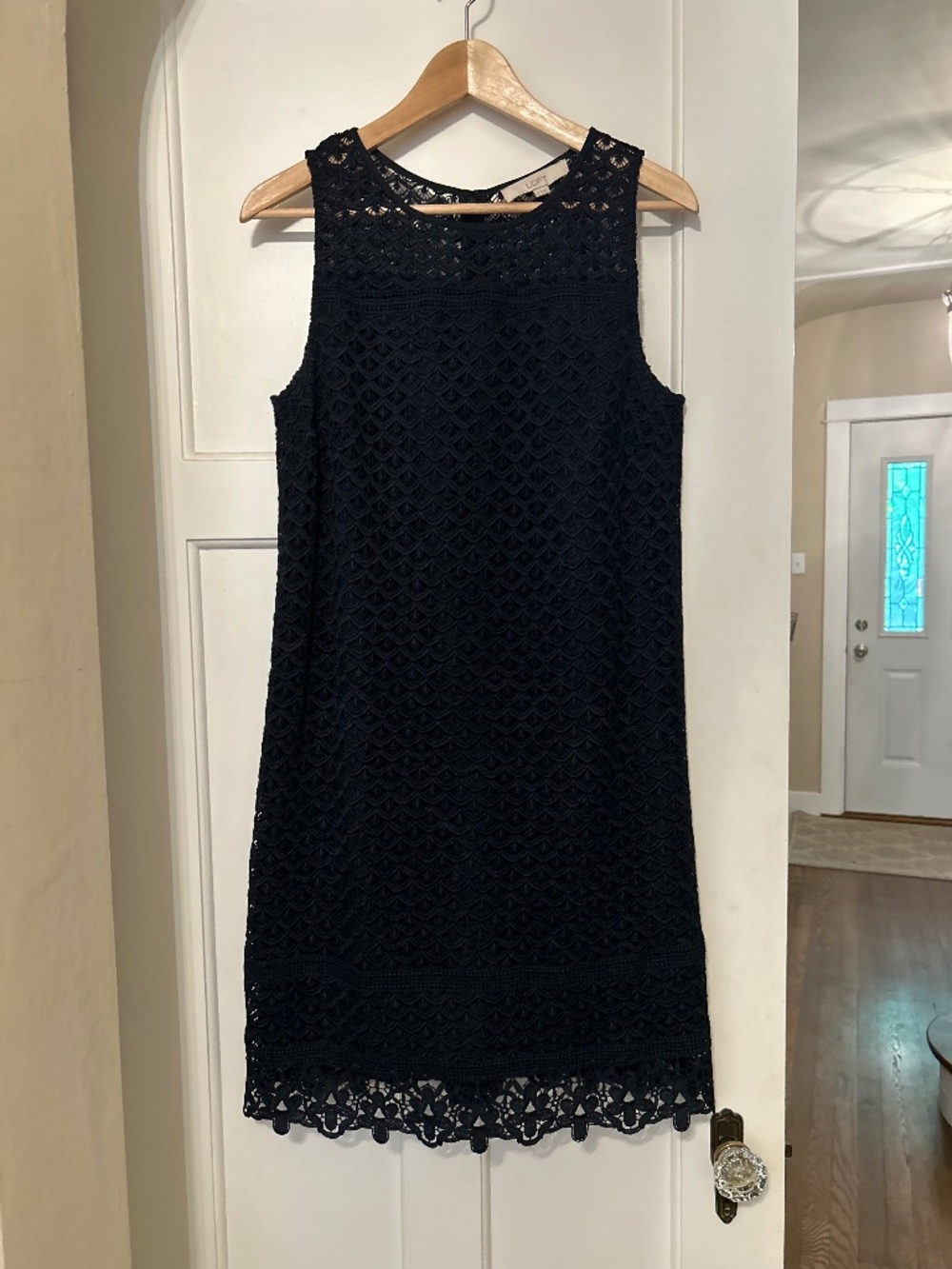 Loft navy lace dress